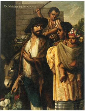 De mestizo e india, coyote, México